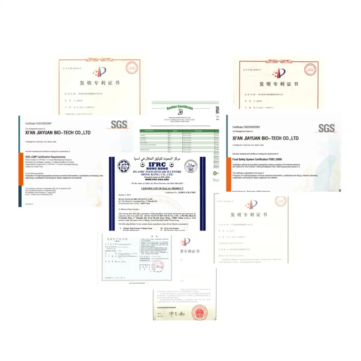 Honeysuckle extract certificates