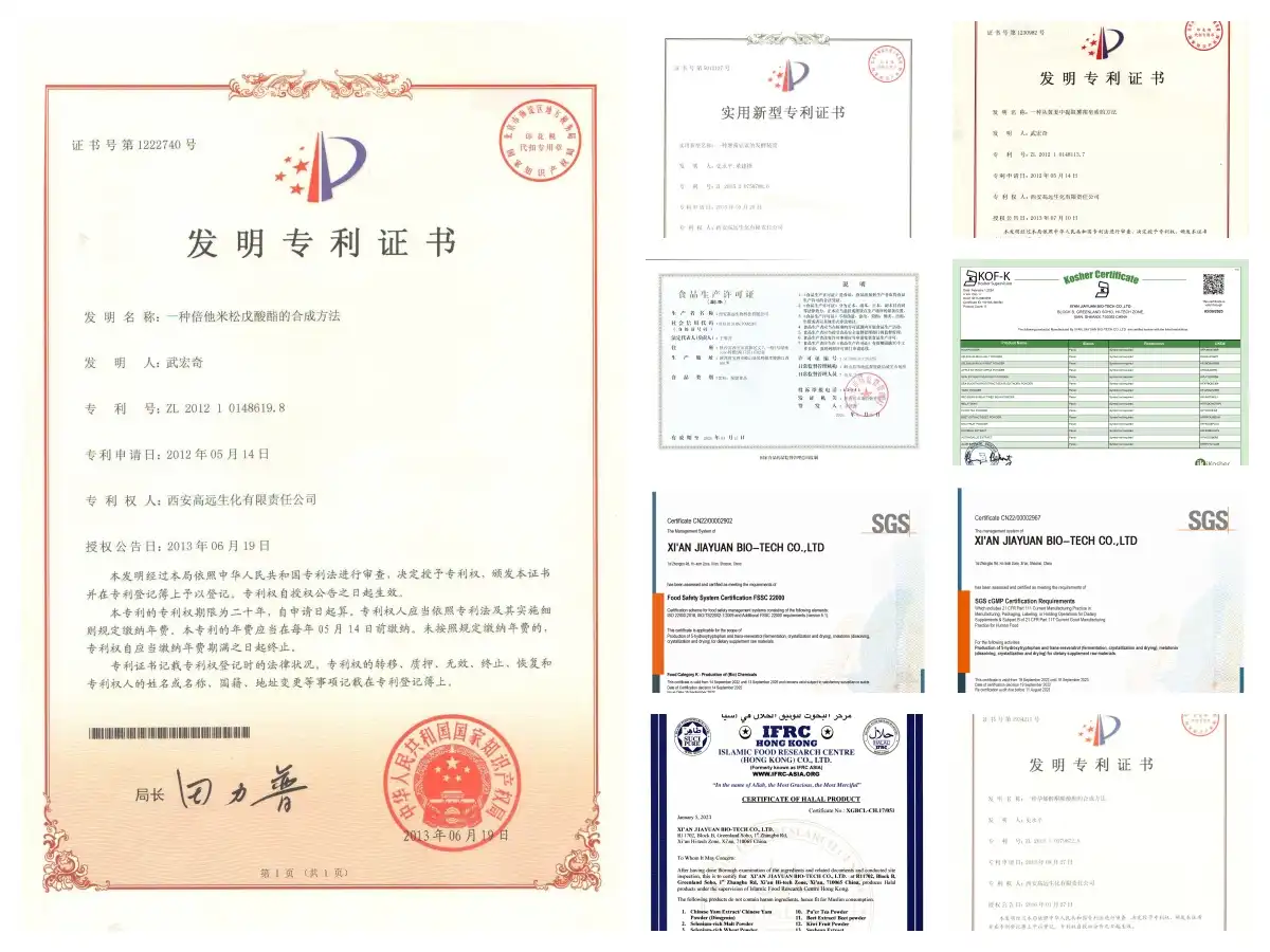 Astragalus Root Extract Certificate