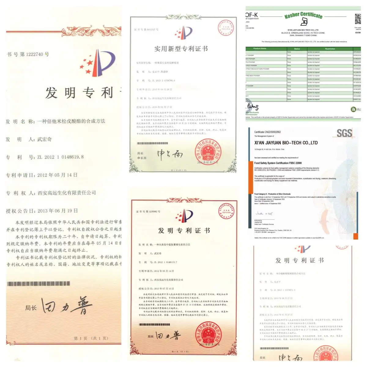 Ginseng Root Extract Certificate